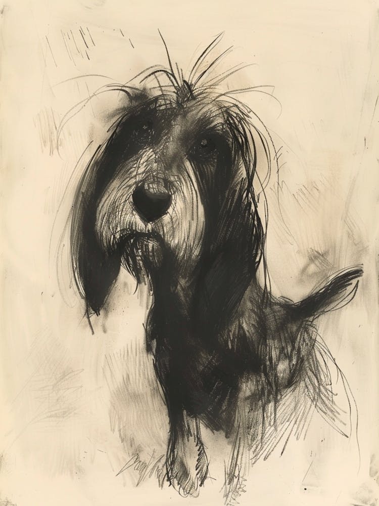 Petit Basset Griffon Vendeen Dog Charcoal Line 4