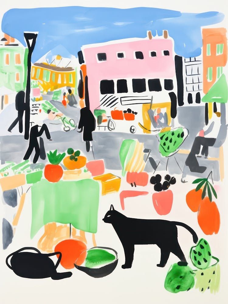 The Food Market In Oslo 1 Illustration