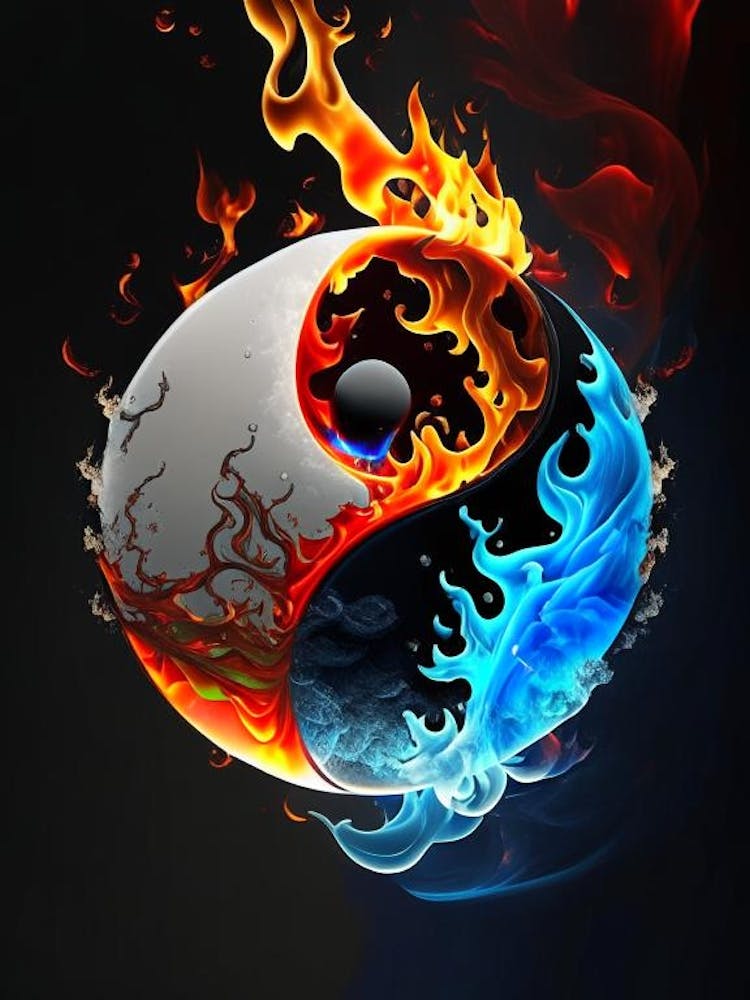 Fire And Water 1 Yin and Yang Illustration