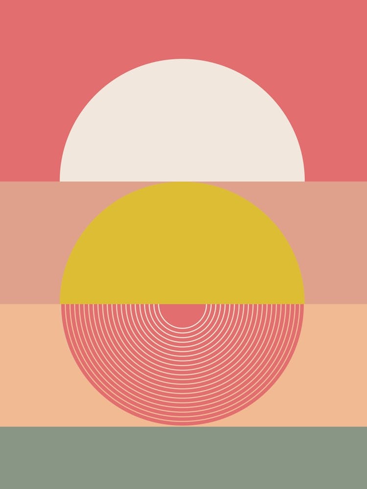 Mid Mod Geometry Abstract 1/2 - Peach Fuzz