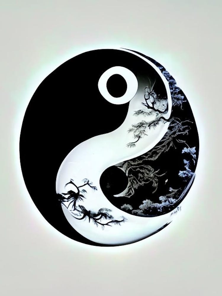 Black And White Yin and Yang 7, Illustration