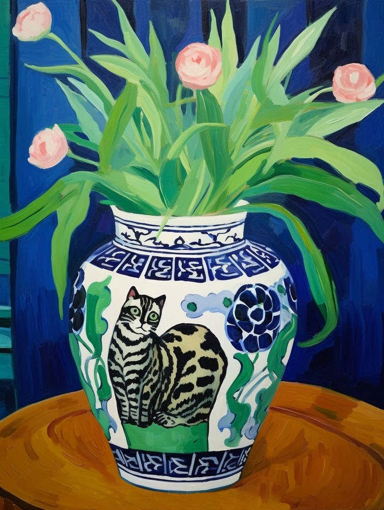 Flowers In A Vase Still Life Painting Cineraria 4