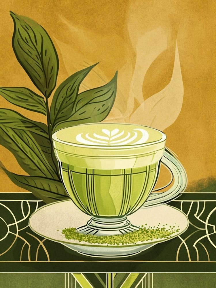 Art Deco Matcha Latte 1