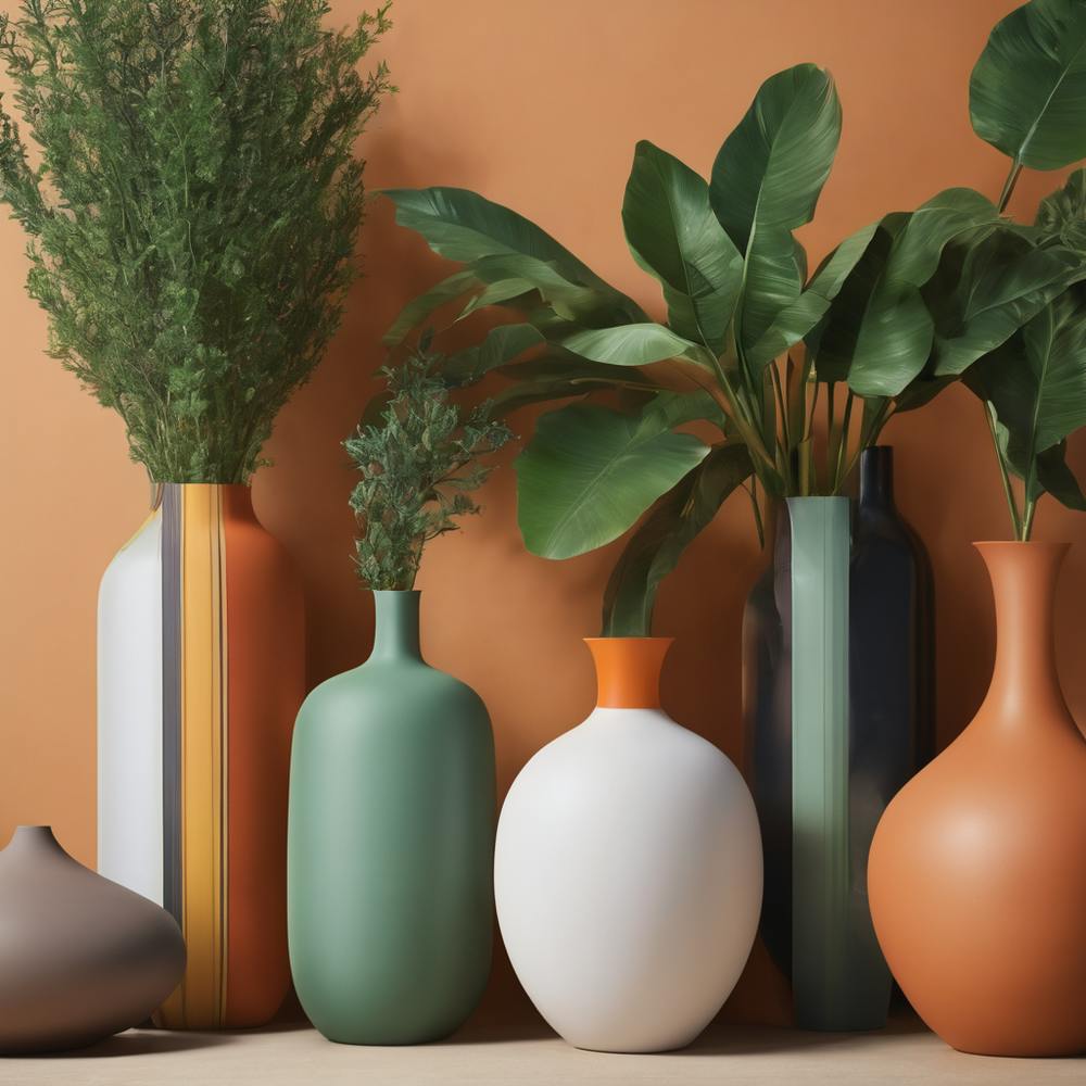 Planted vases abstract