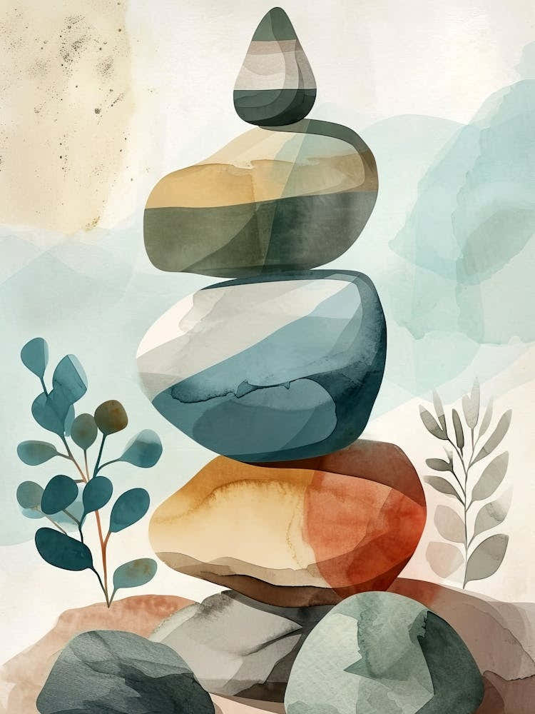 Stacked Stones Canvas Print