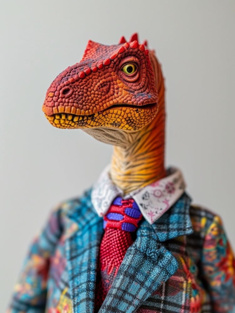 Toy Dinosaur In A Suit & Tie 3