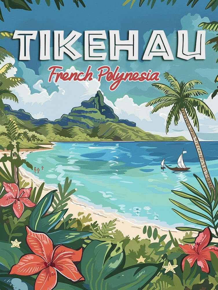 Tikehau: Where Pink Sands Meet Azure Waters Poster