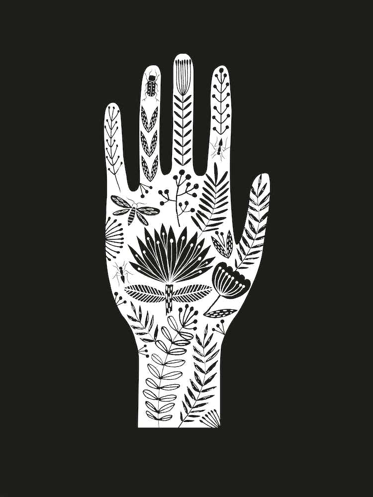 Folk Hand On Black
