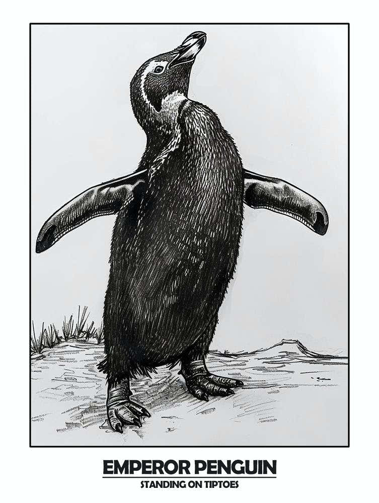 Penguin Standing On Tiptoes Poster 3