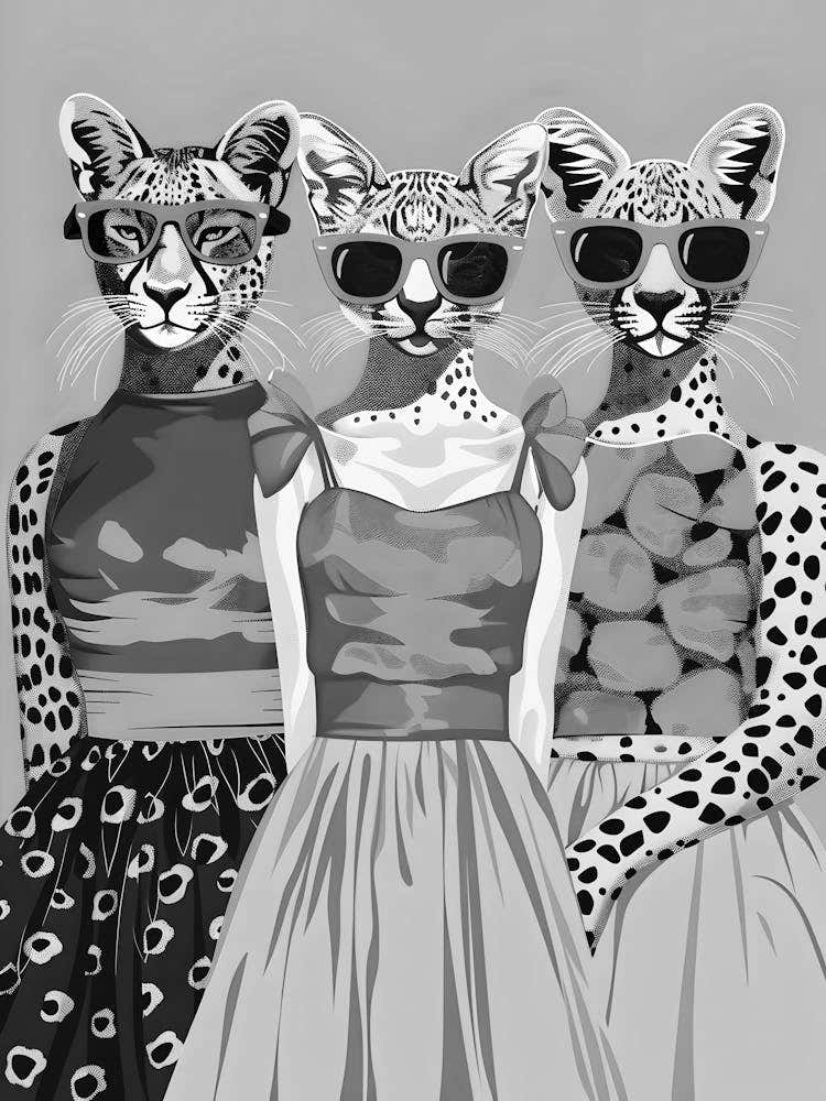 Three Leopards In Sunglasses