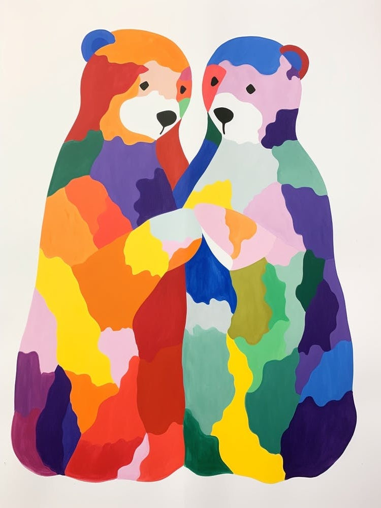 Colourful Kids Animal Art Otter 3