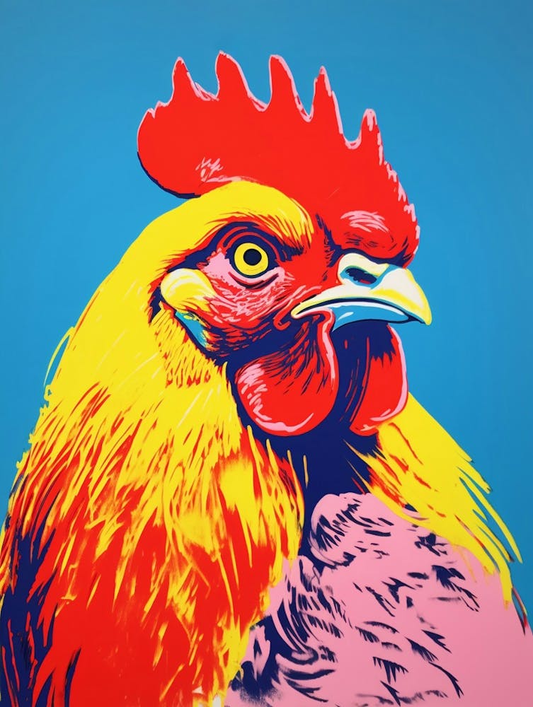 Andy Warhol Style Bird Chicken 7