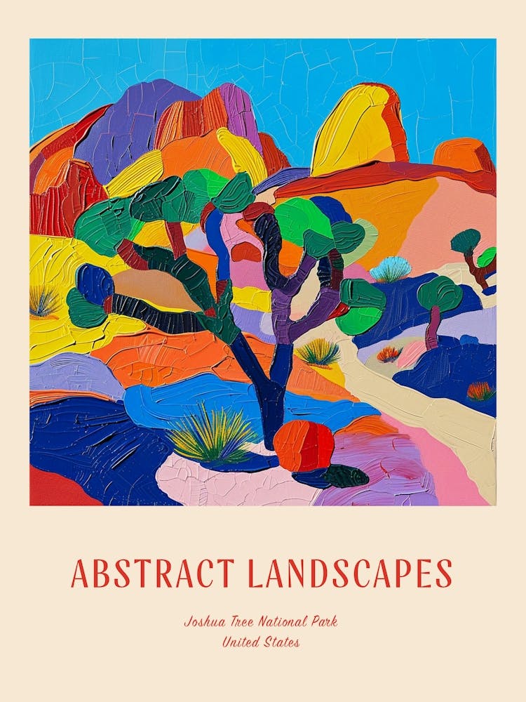 Colourful Abstract Joshua Tree National Park Usa 3 Poster