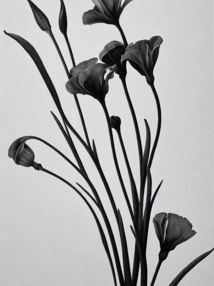 Lisianthus B&W Pencil 3 Flower