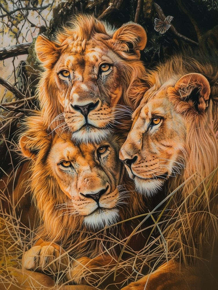 Barbary Lion Acrylic Painting 5