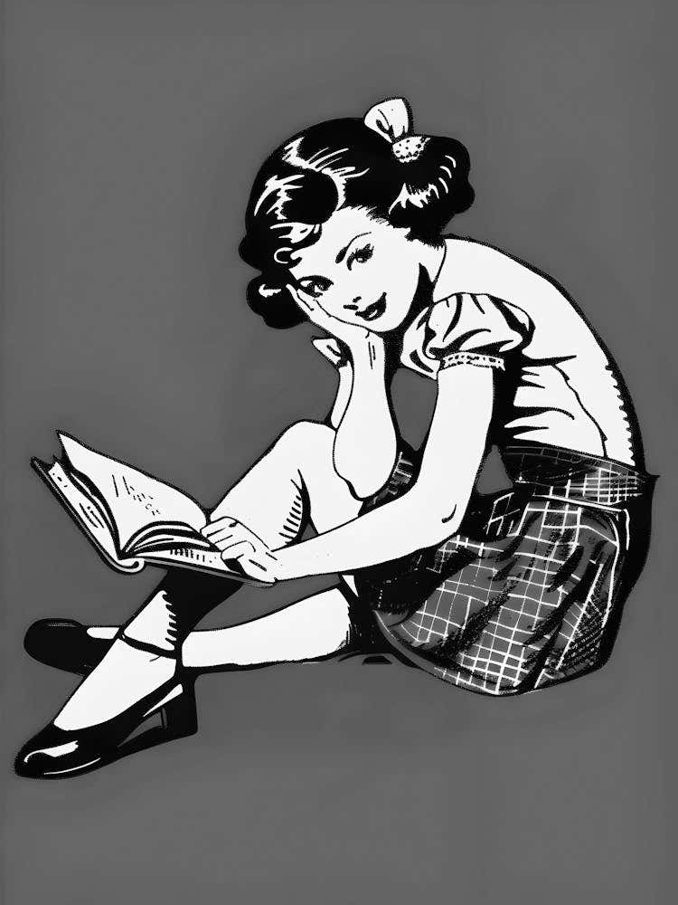 Girl Reading A Book 2