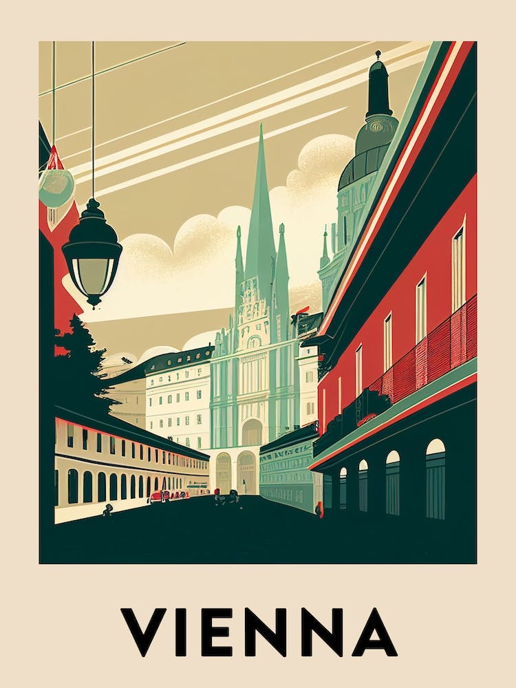 Vienna 4 Vintage Travel Poster