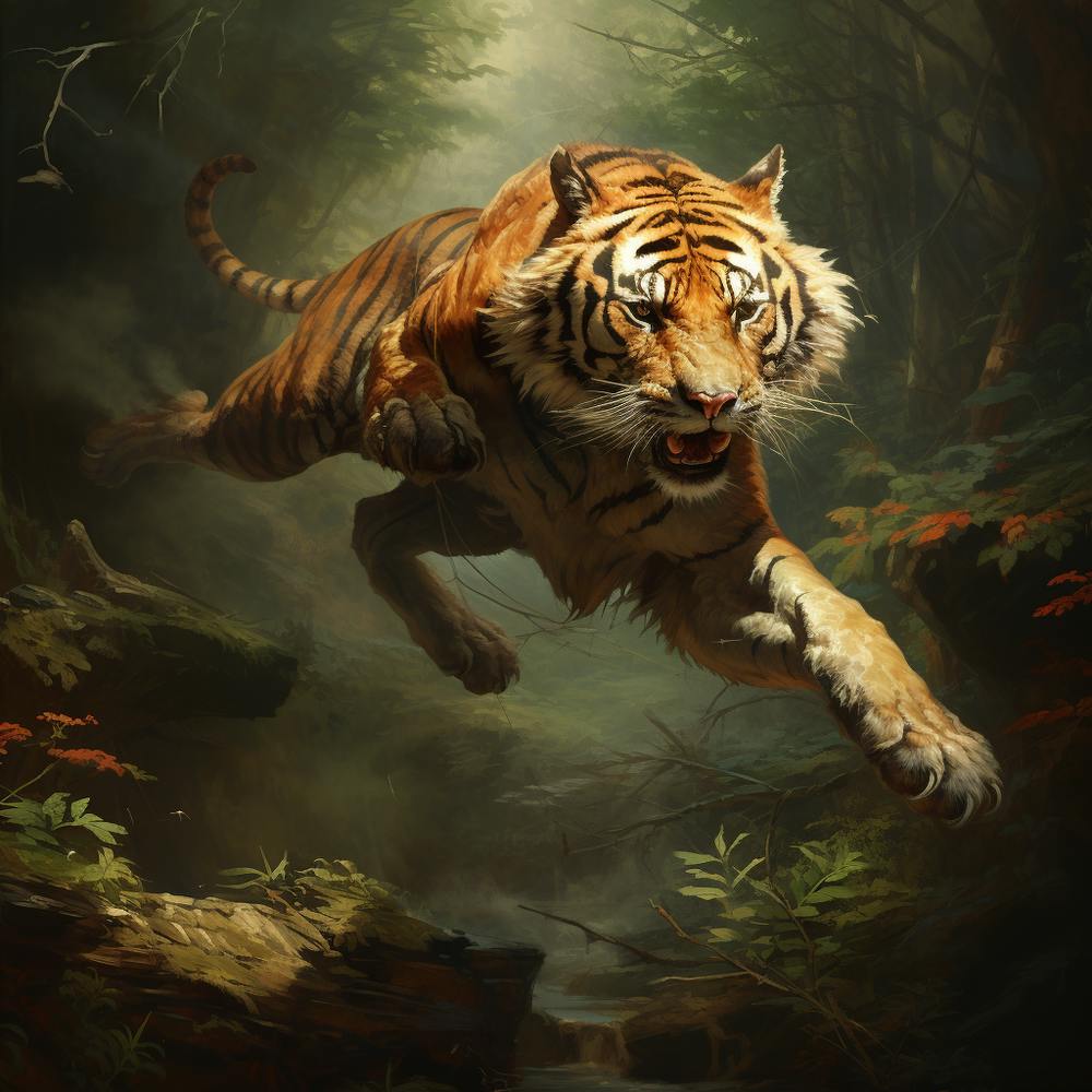 Tiger In The Forest