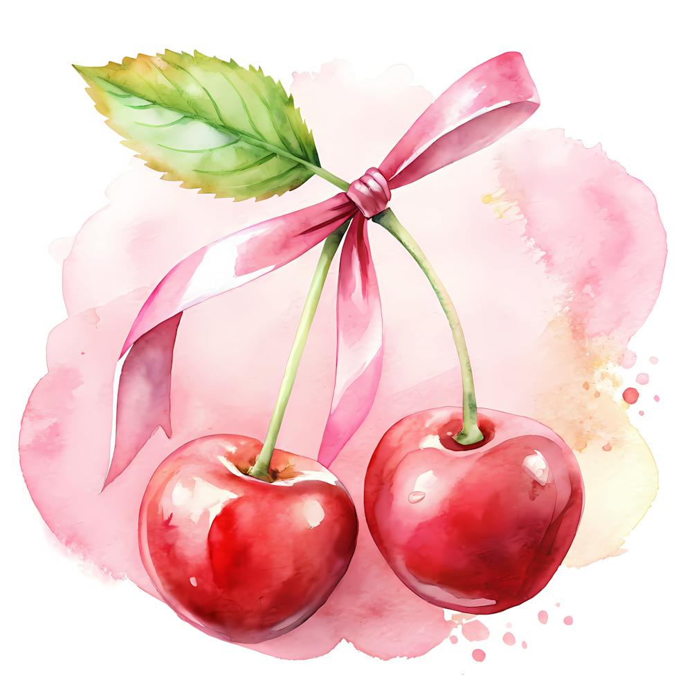 Cherry Watercolor Painting