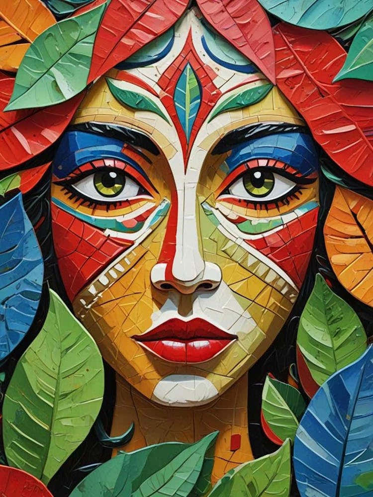 Folk Abstract Face Illustration 3 (4)