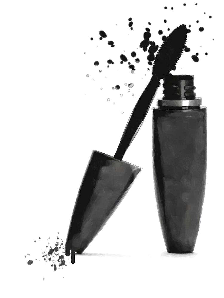 Black and White Mascara Illustration