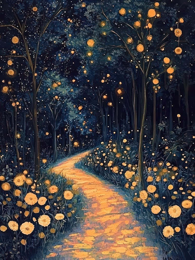 Gustav Klimt Print Night Forest Trees Painting Klimt Exhibition Poster Painting Decor Full