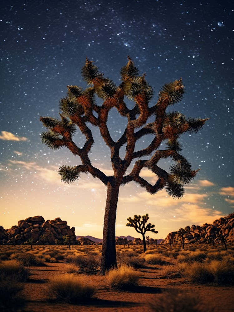 Joshua Tree With Starry Sky In South Western Style (4)