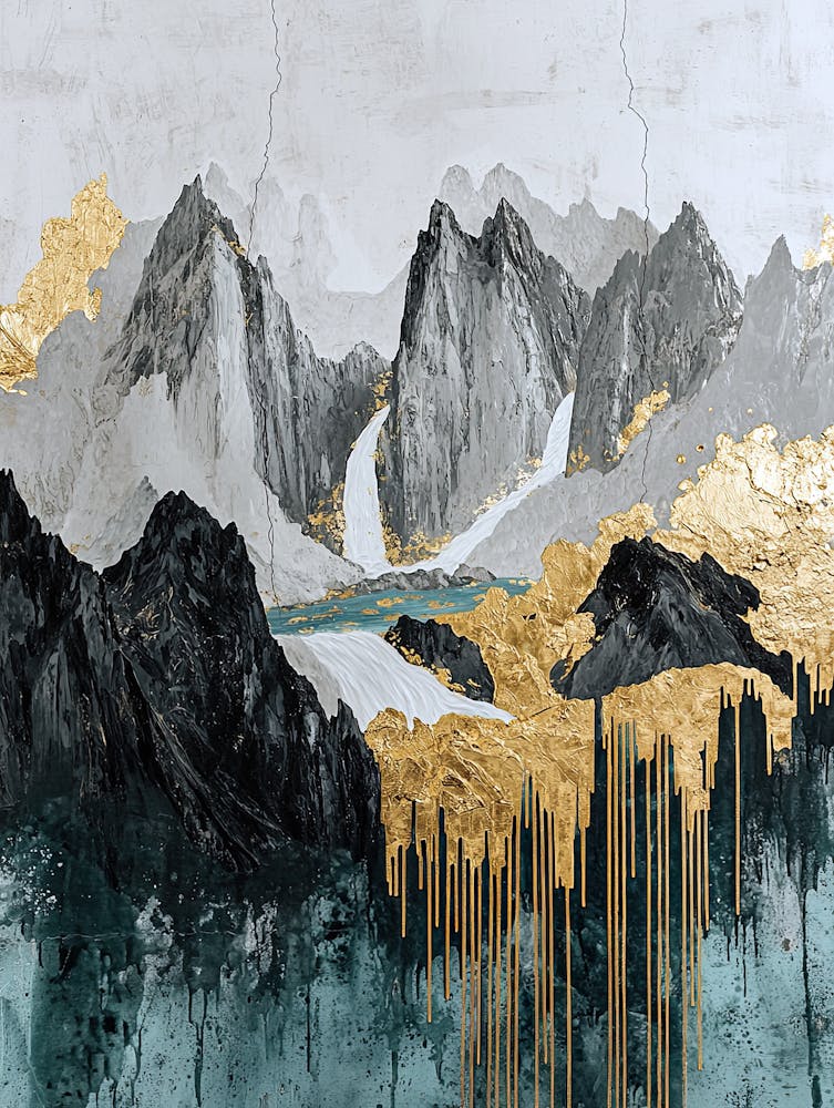 Sierra Nevada Range Golden Peaks - Artistic Flow