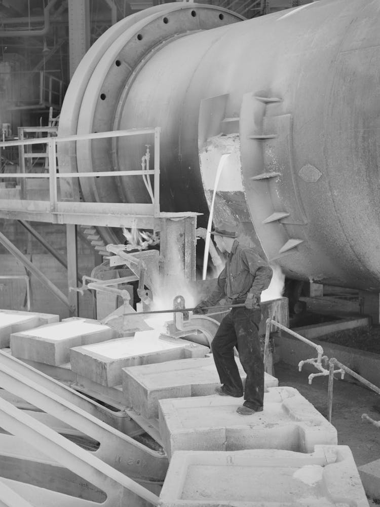 Untitled Photo, Possibly Related To Anaconda Smelter, Montana, Anaconda Copper Mining Company, Pouring