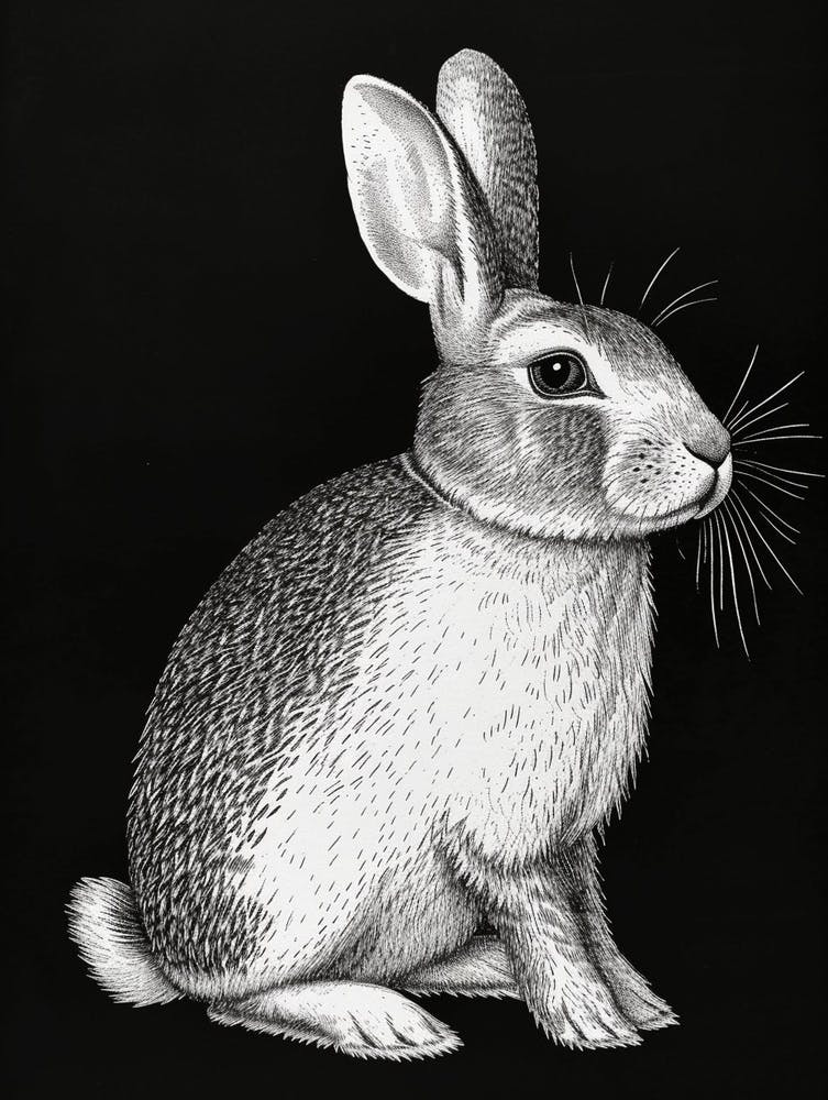 Argente Blockprint Rabbit Illustration 4