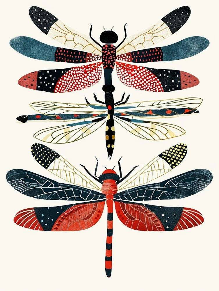 Colourful Insect Illustration Dragonfly 9