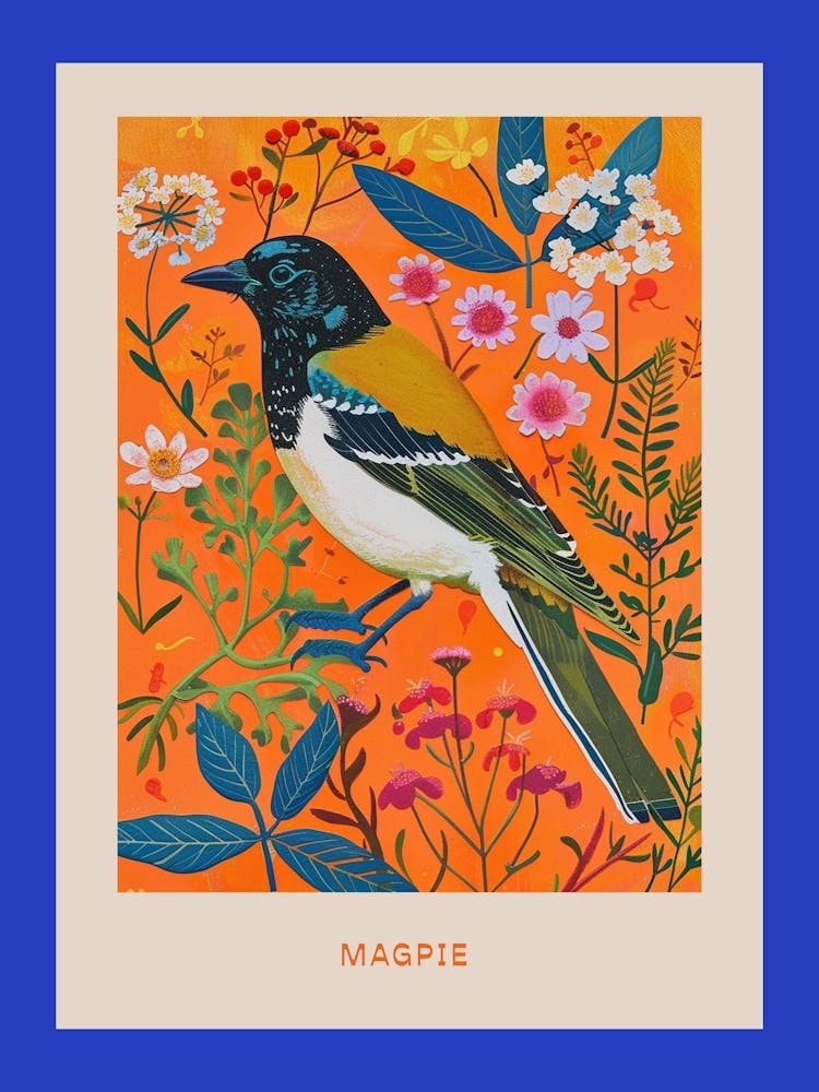 Spring Birds Poster Magpie 3