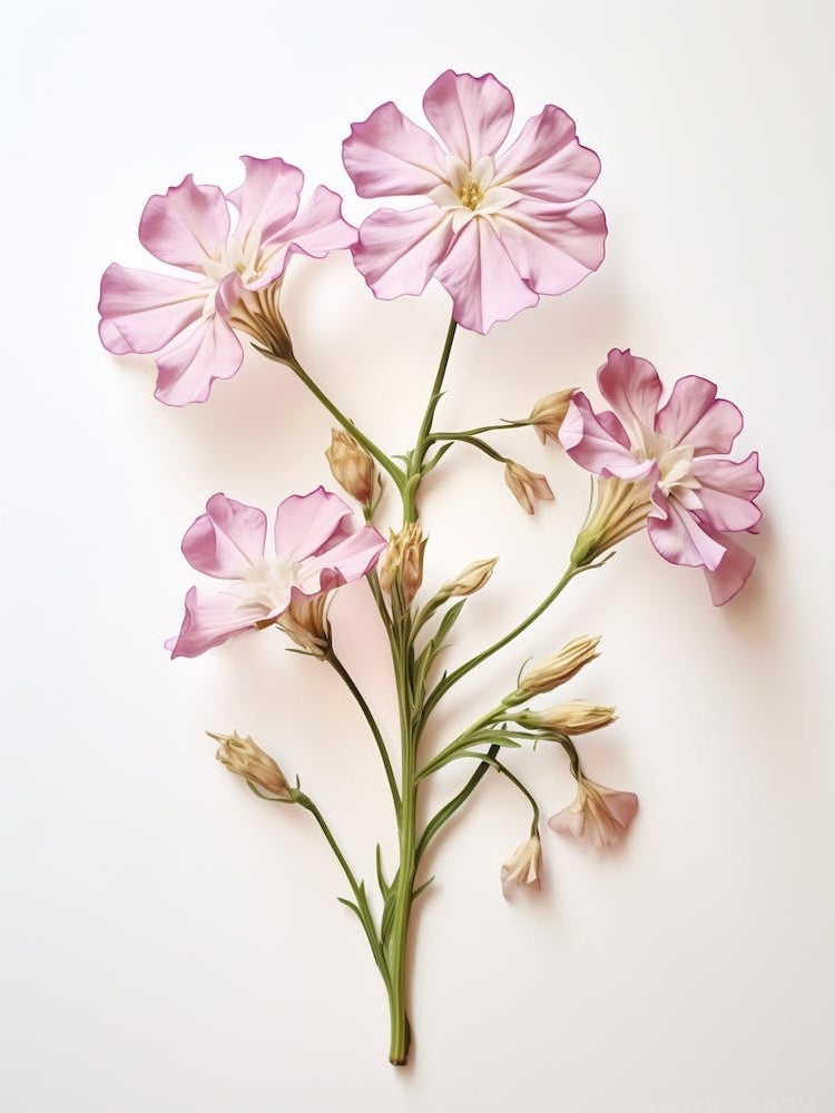 Pressed Flower Botanical Art Phlox