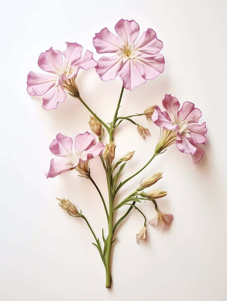 Pressed Flower Botanical Art Phlox