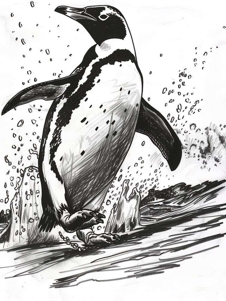 King Penguin Hauling Out Of The Water 2