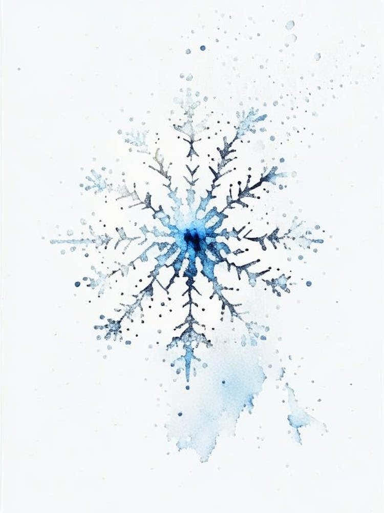 Individual, Snowflakes, Minimalist Watercolour 3