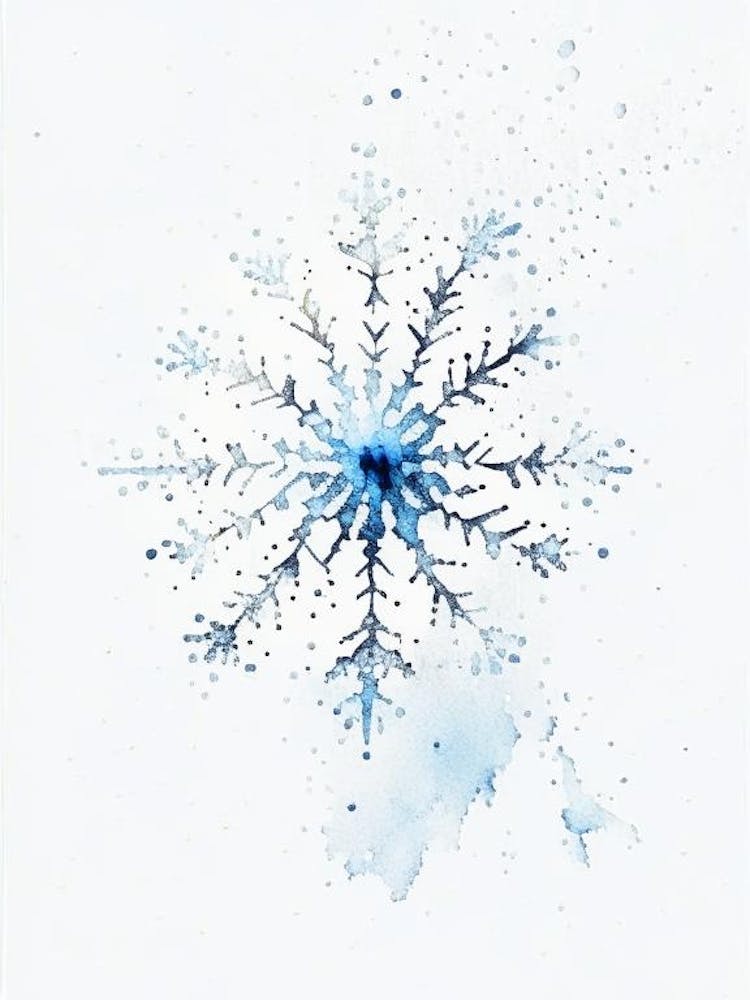 Individual, Snowflakes, Minimalist Watercolour 3