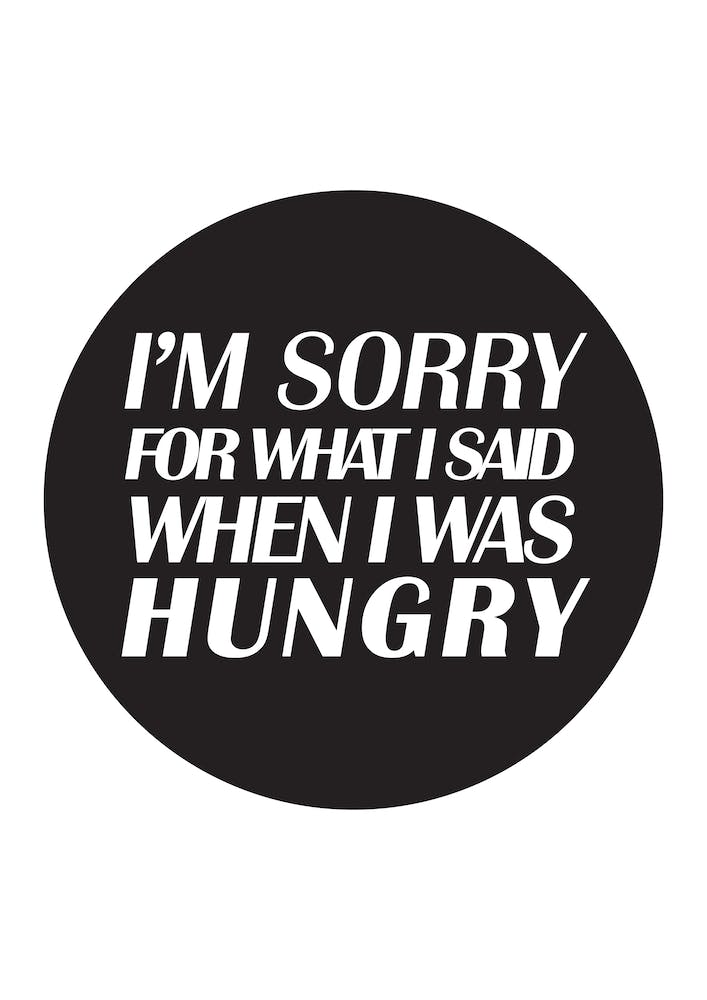 IM SORRY FOR WHAT I SAID WHEN I WAS HUNGRY BLACK CURCLE NEW