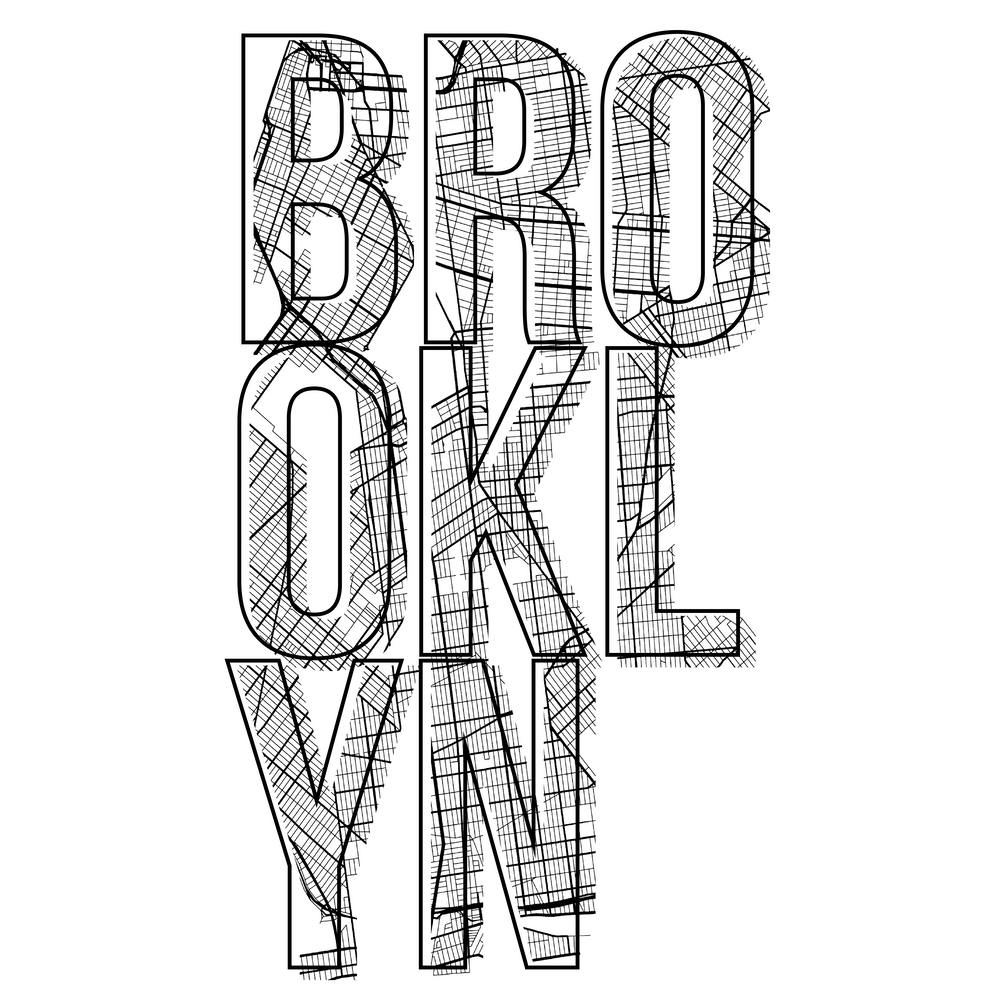 Brooklyn Street Map Typography Square