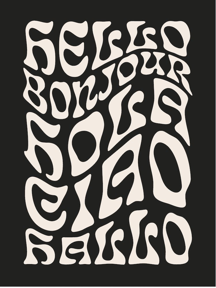 Hello, Bonjour black