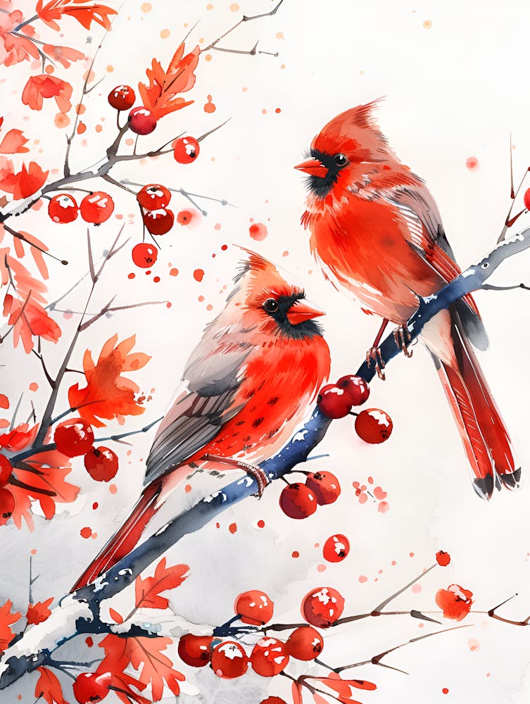 Cardinals On A Branch