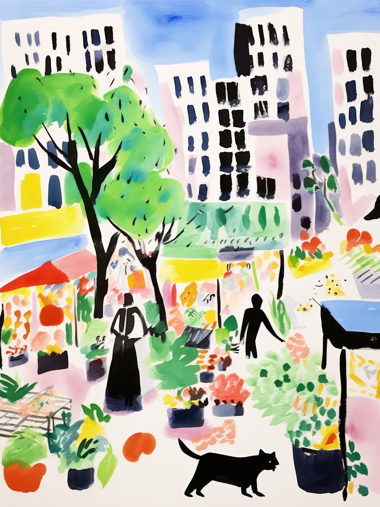 The Food Market In New York 1 Illustration