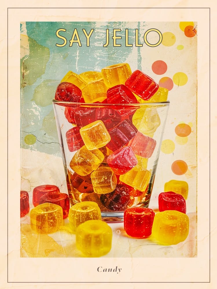 Candy Sweets Retro Collage 3 Poster