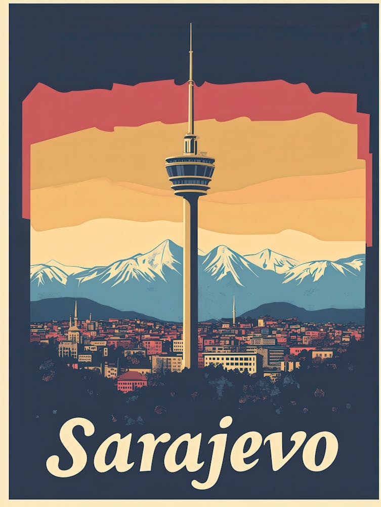Aihrgdesign A Retro Travel Poster For Sarajevo
