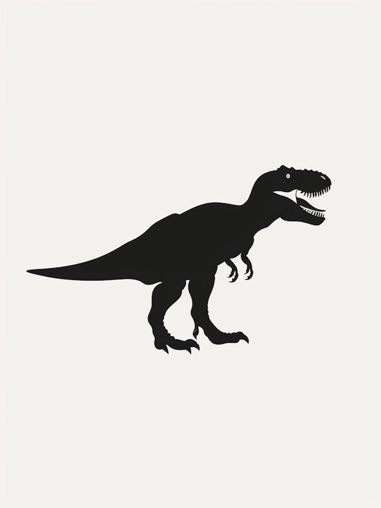 Black T Rex Dinosaur Silhouette 1
