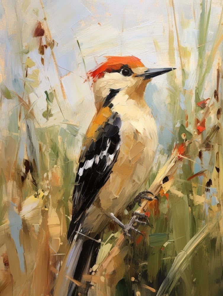 Bird Painting Woodpecker 4