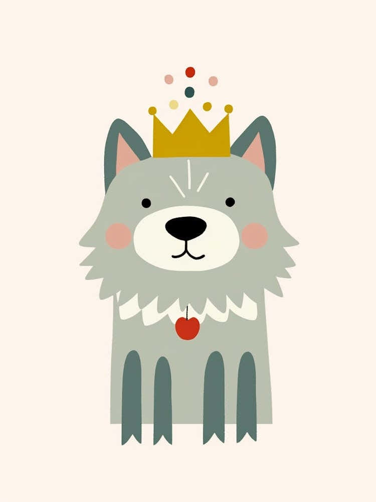 Little Timber Wolf 2 Wearing A Crown