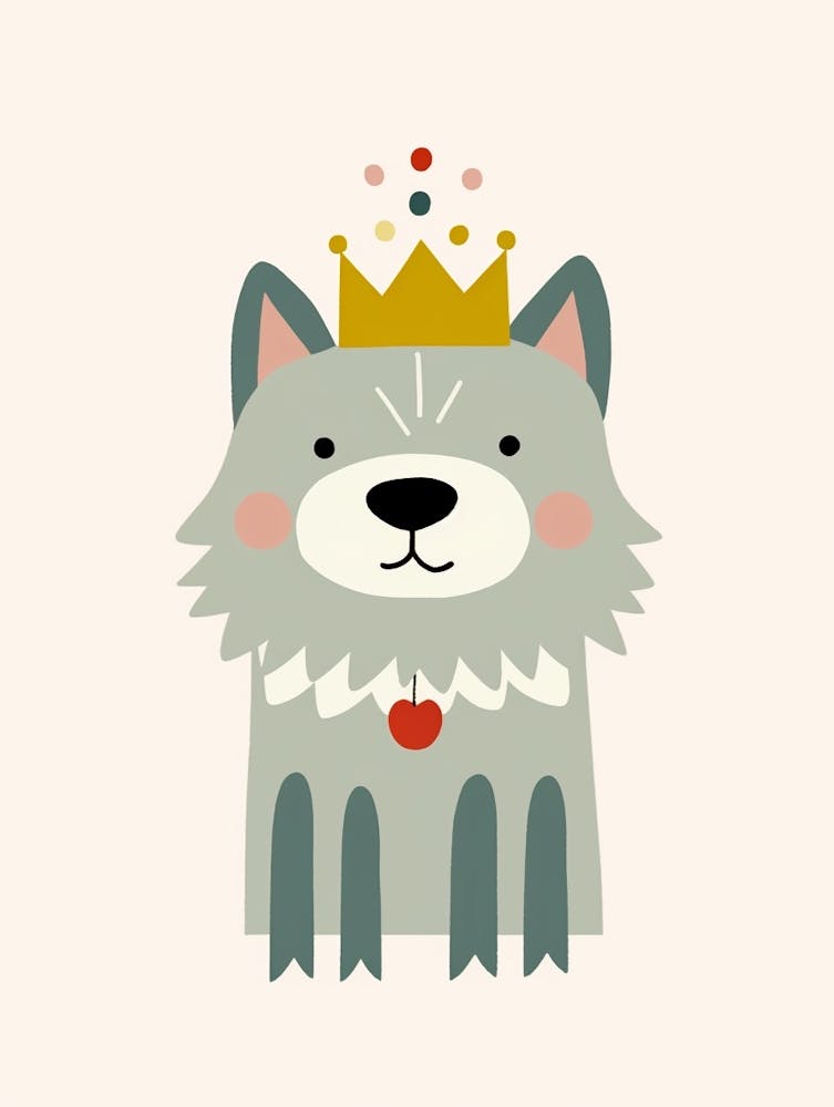 Little Timber Wolf 2 Wearing A Crown