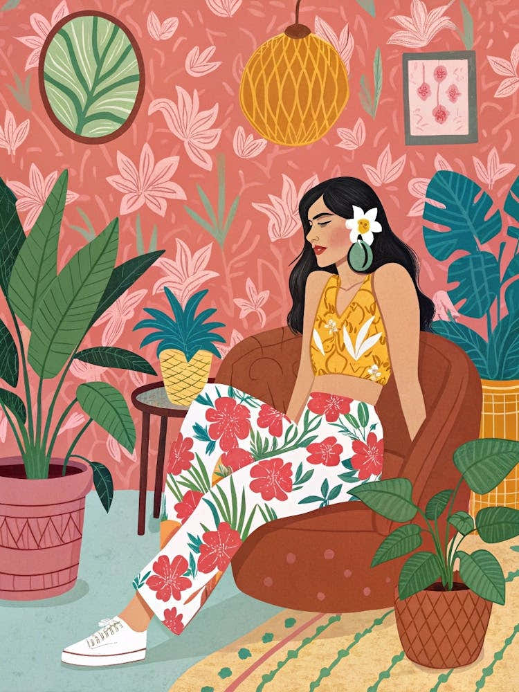 Hawaiian Girl On A Balcony (1)