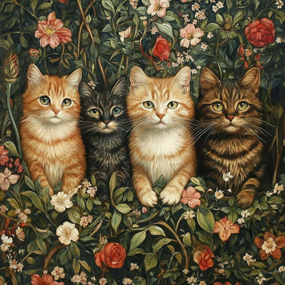 Cats In The Garden Art